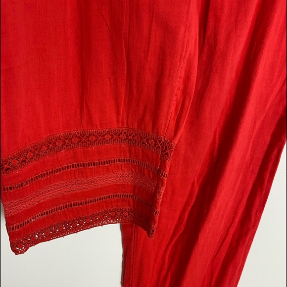 Anthropologie Saturday Sunday Red Embroidered Pant - Picture 5 of 5